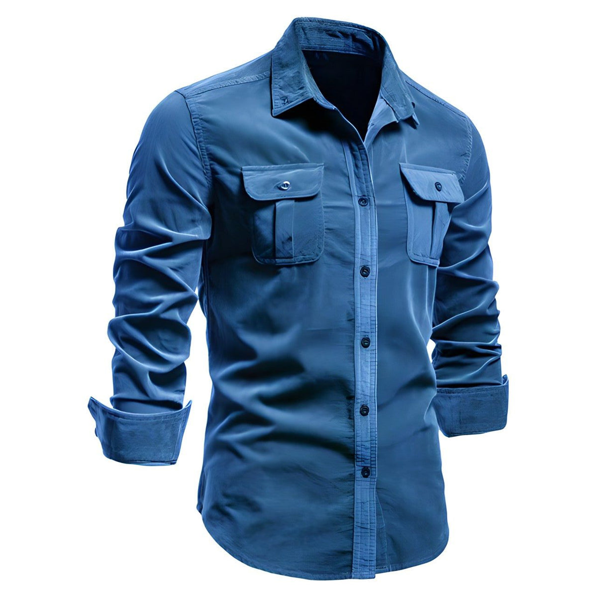 Button-Down Shirt with Chest Pockets for Men
