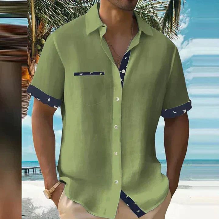 Button-Down Short Sleeve Shirt for Men