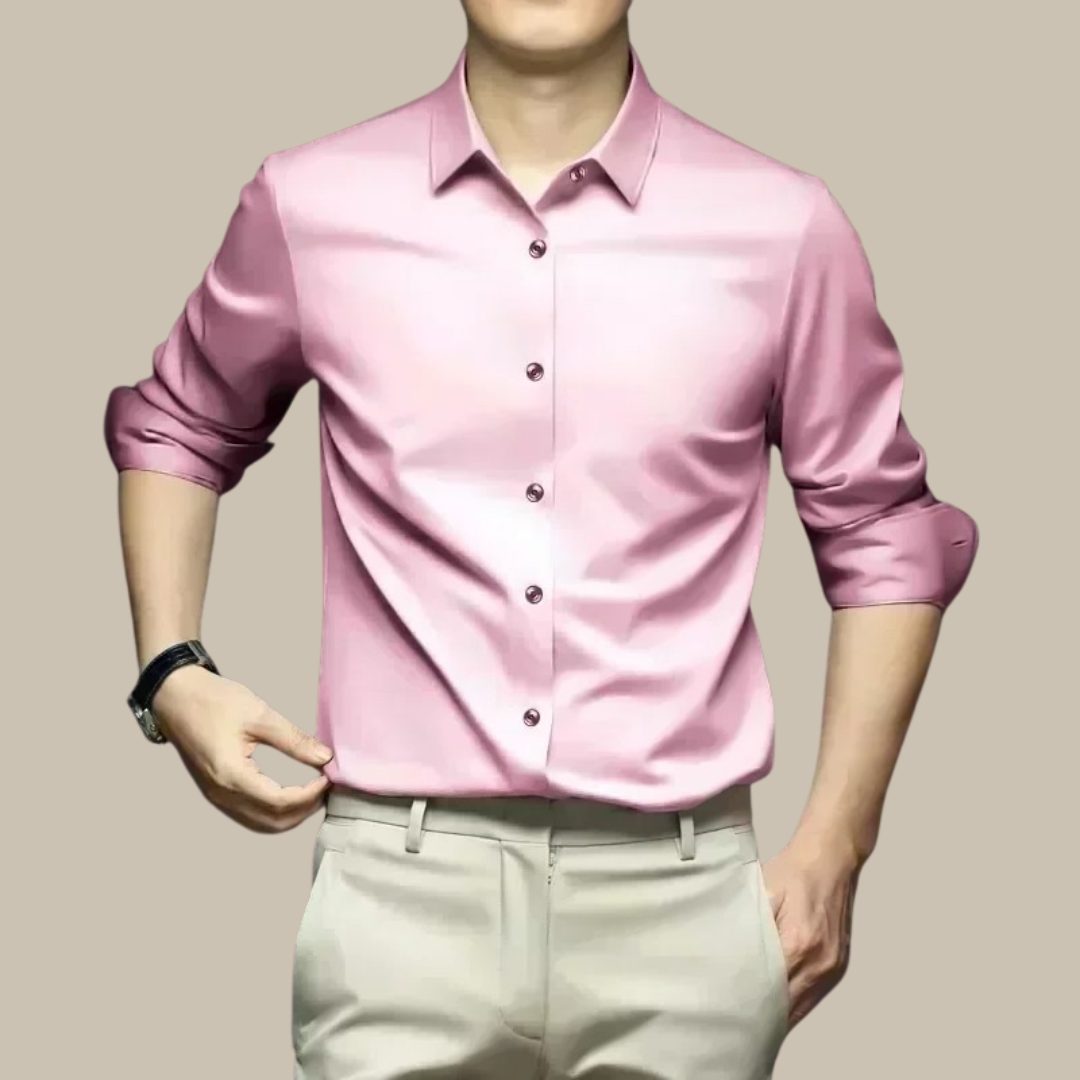 Button-Down Silk Shirt for Men