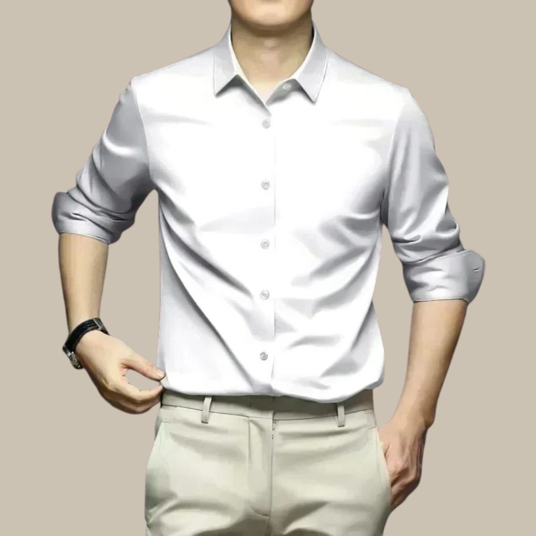 Button-Down Silk Shirt for Men