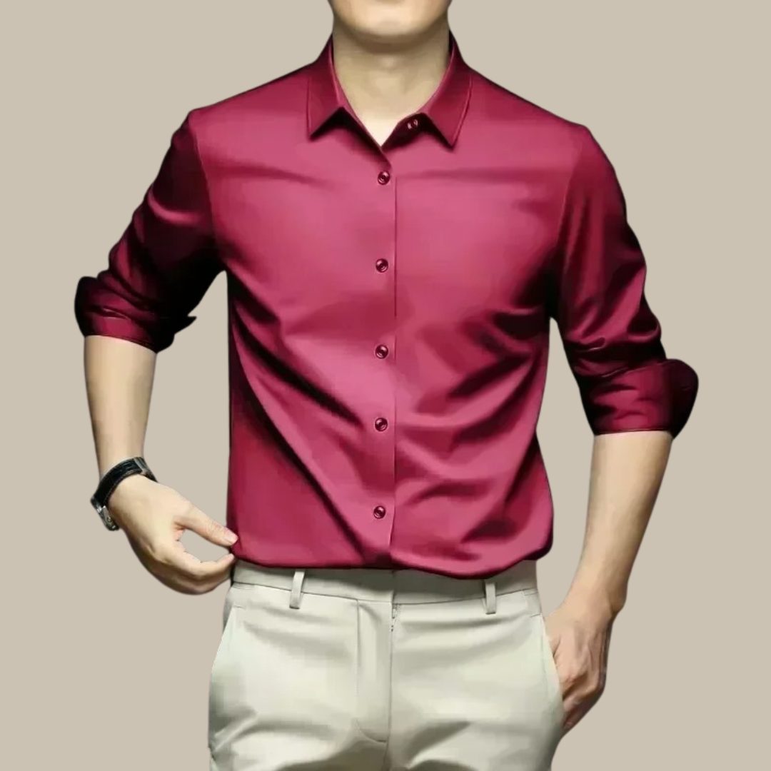 Button-Down Silk Shirt for Men