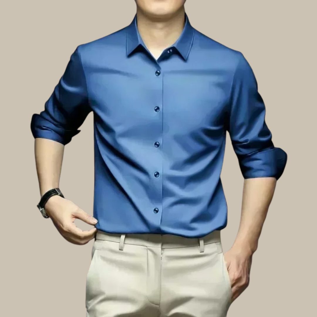Button-Down Silk Shirt for Men
