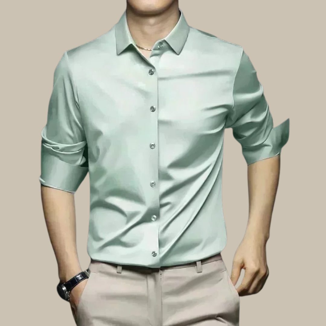 Button-Down Silk Shirt for Men