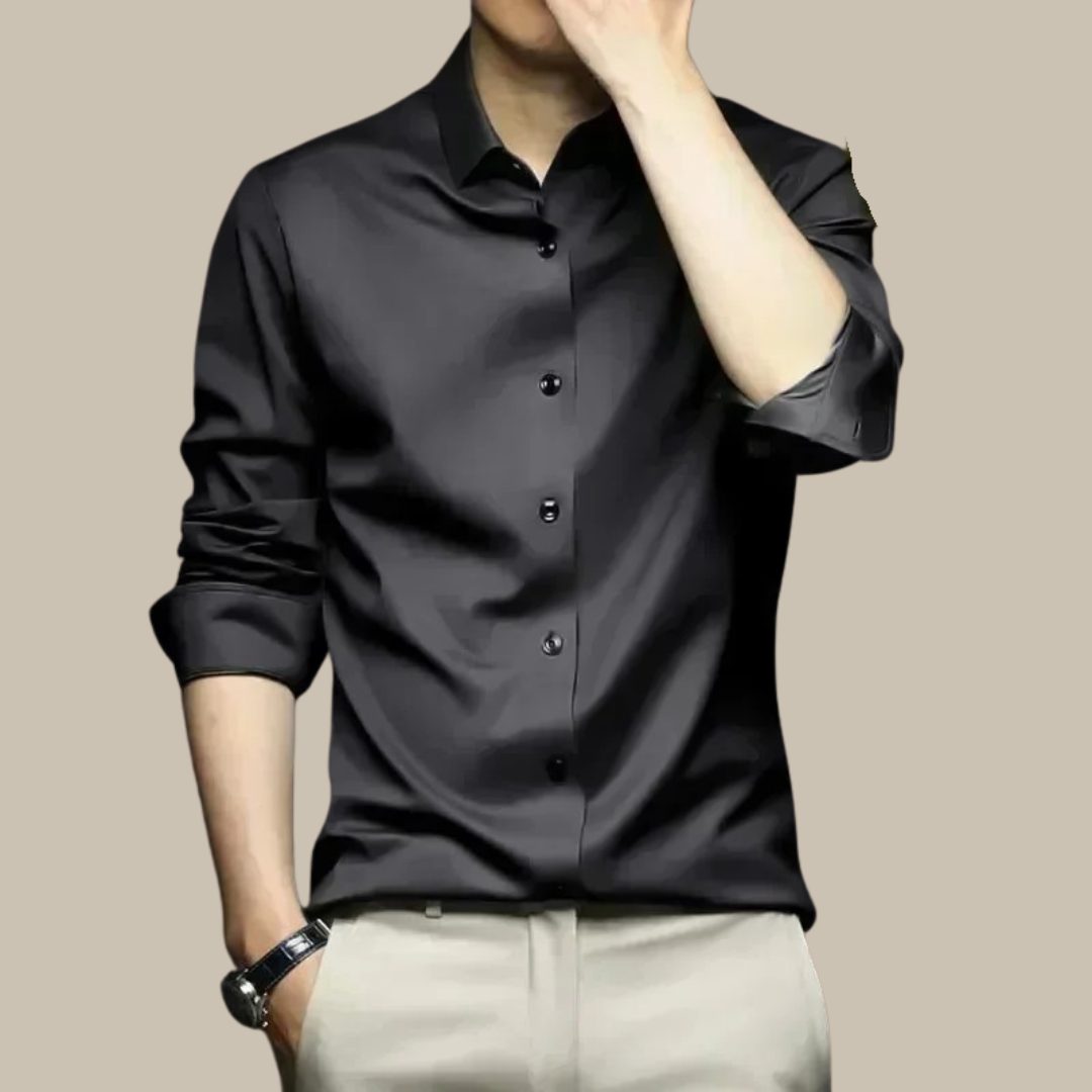 Button-Down Silk Shirt for Men
