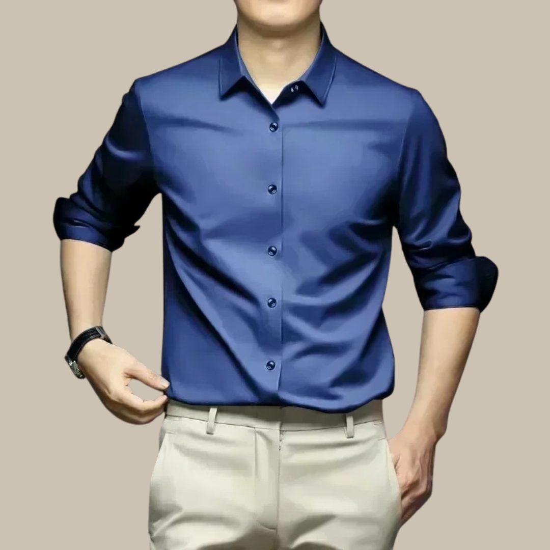 Button-Down Silk Shirt for Men