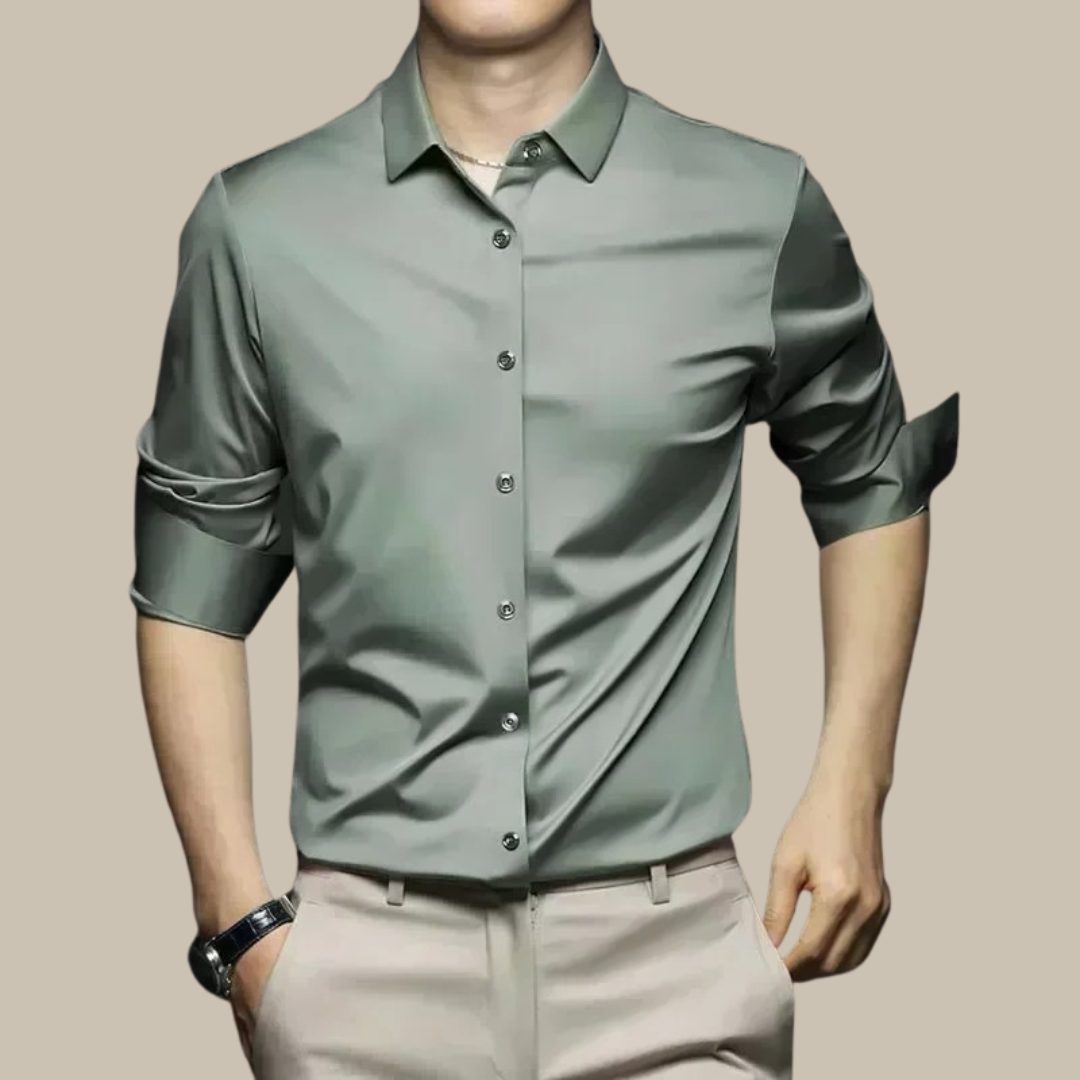 Button-Down Silk Shirt for Men
