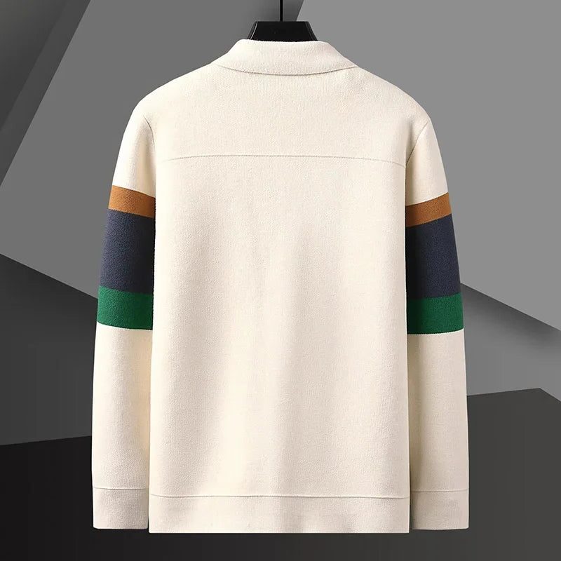 Button-Up Cardigan with Pockets for Men