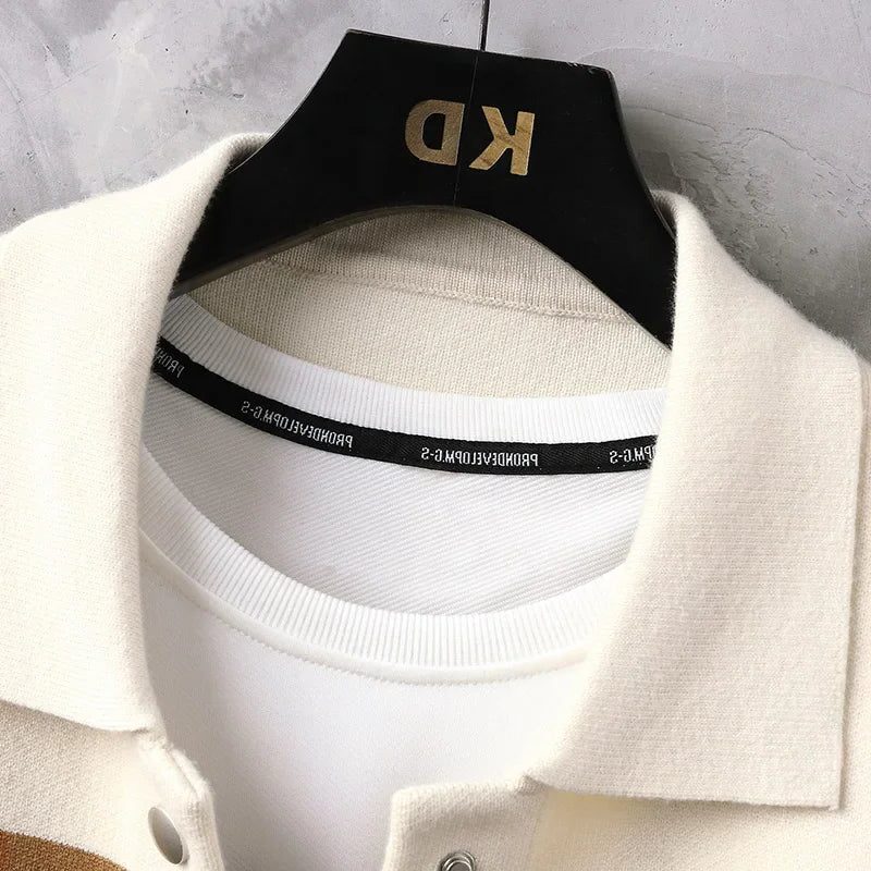 Button-Up Cardigan with Pockets for Men