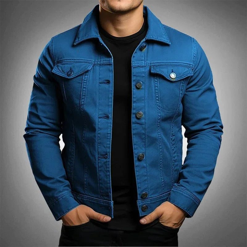 Button-Up Denim Jacket for Men