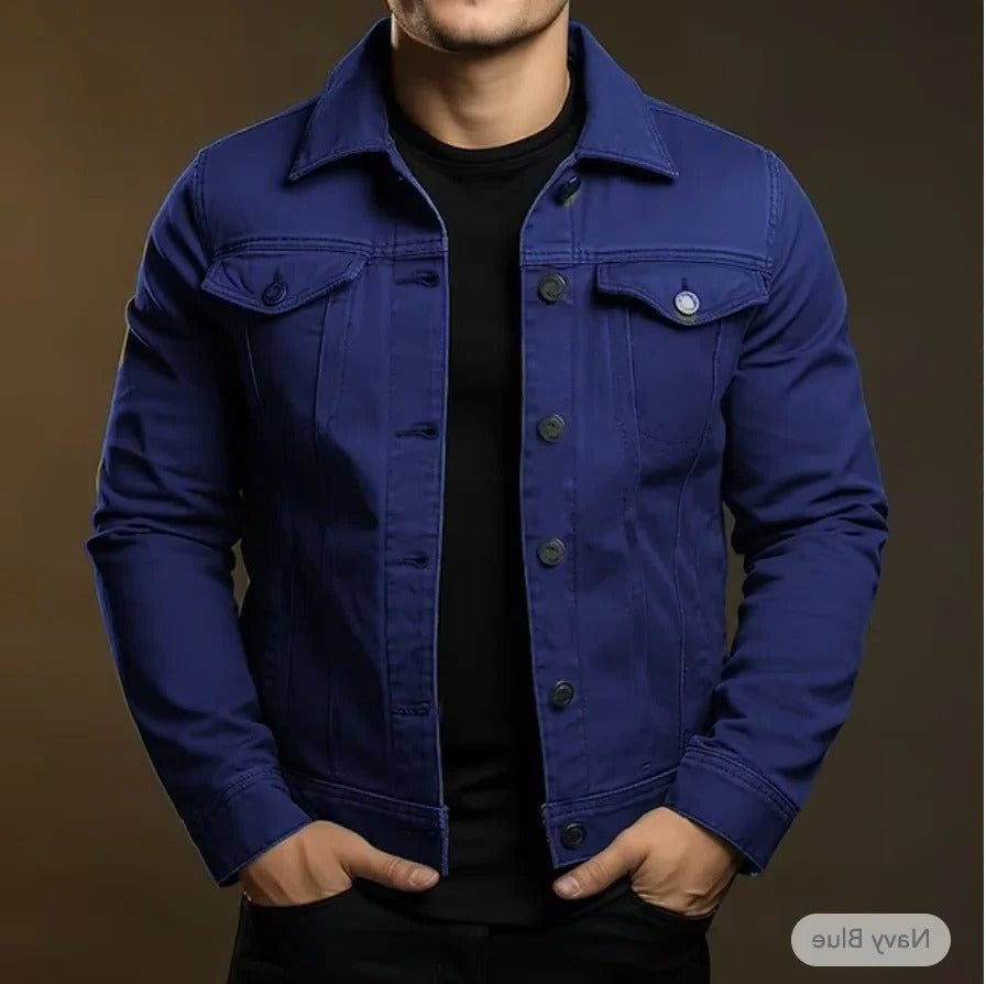 Button-Up Denim Jacket for Men