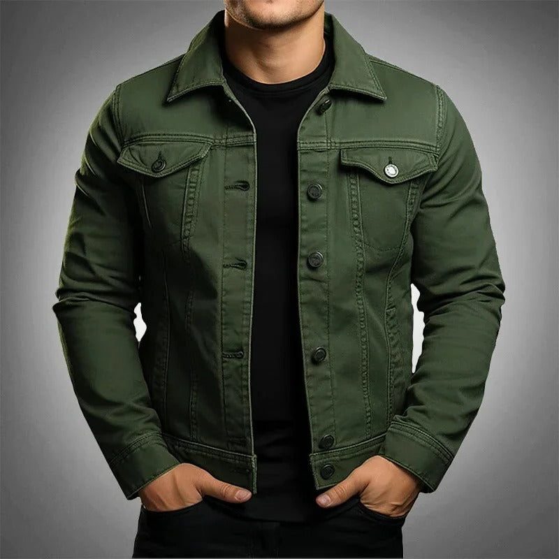 Button-Up Denim Jacket for Men
