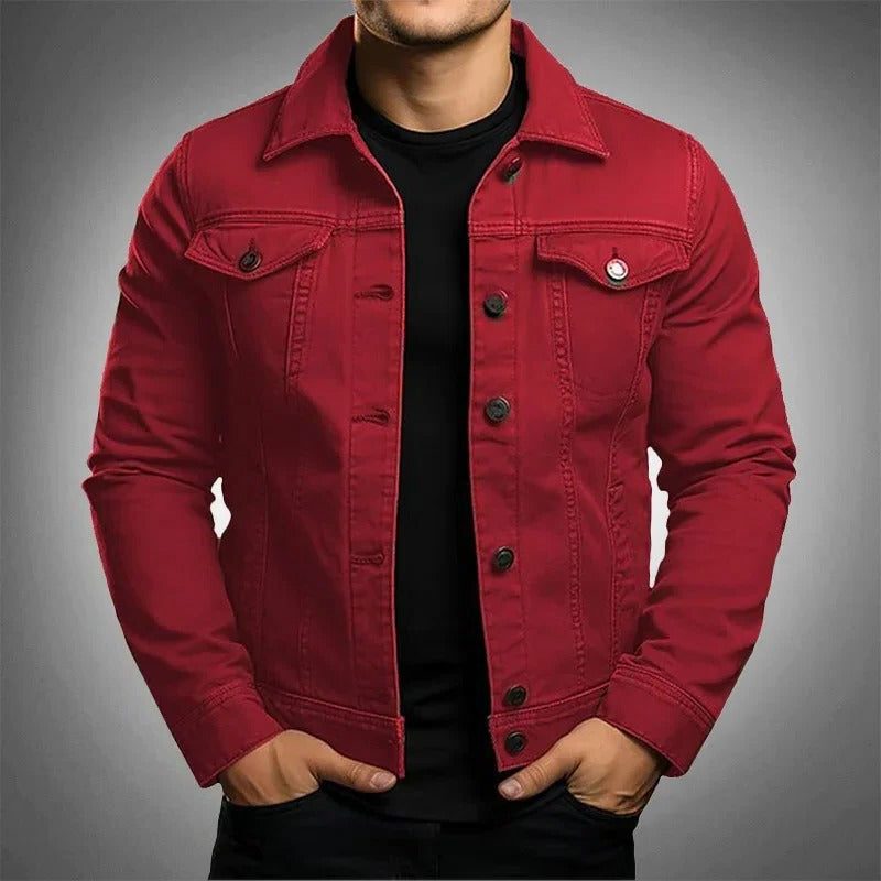 Button-Up Denim Jacket for Men