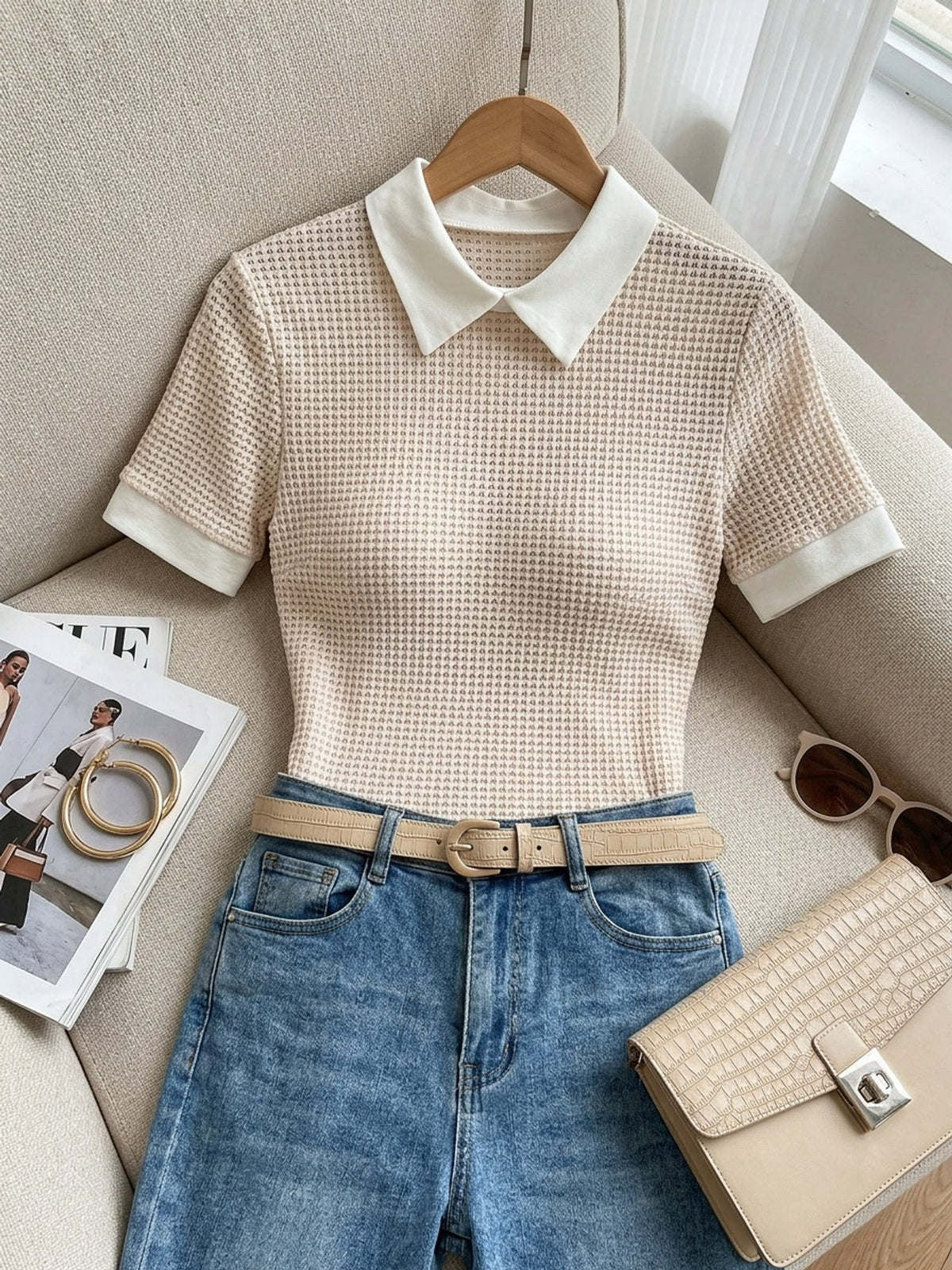 Daphne | Collared Slim Fit Long Sleeve Polo Top