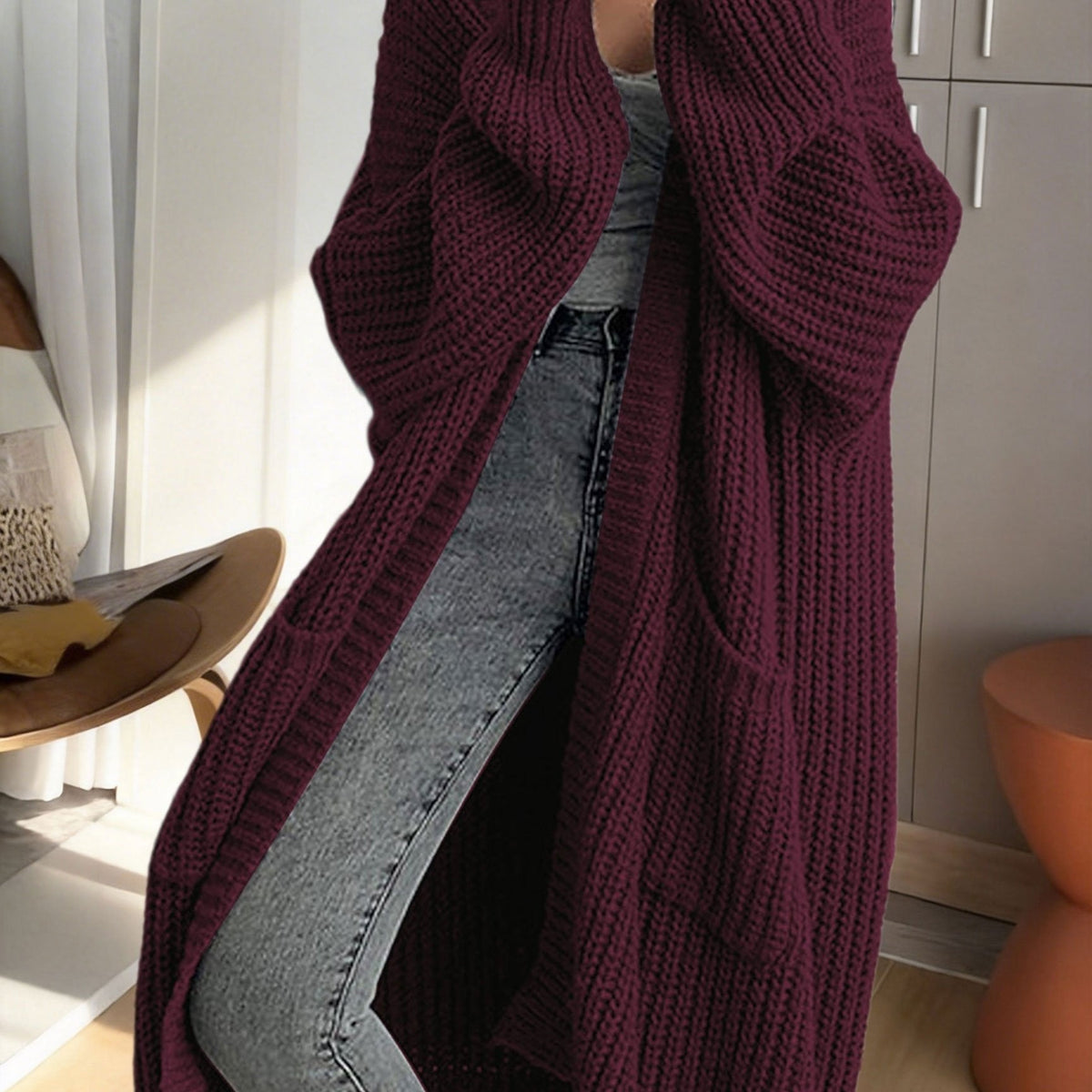 Noelle | Oversized Longline Duster Pockets Cardigan