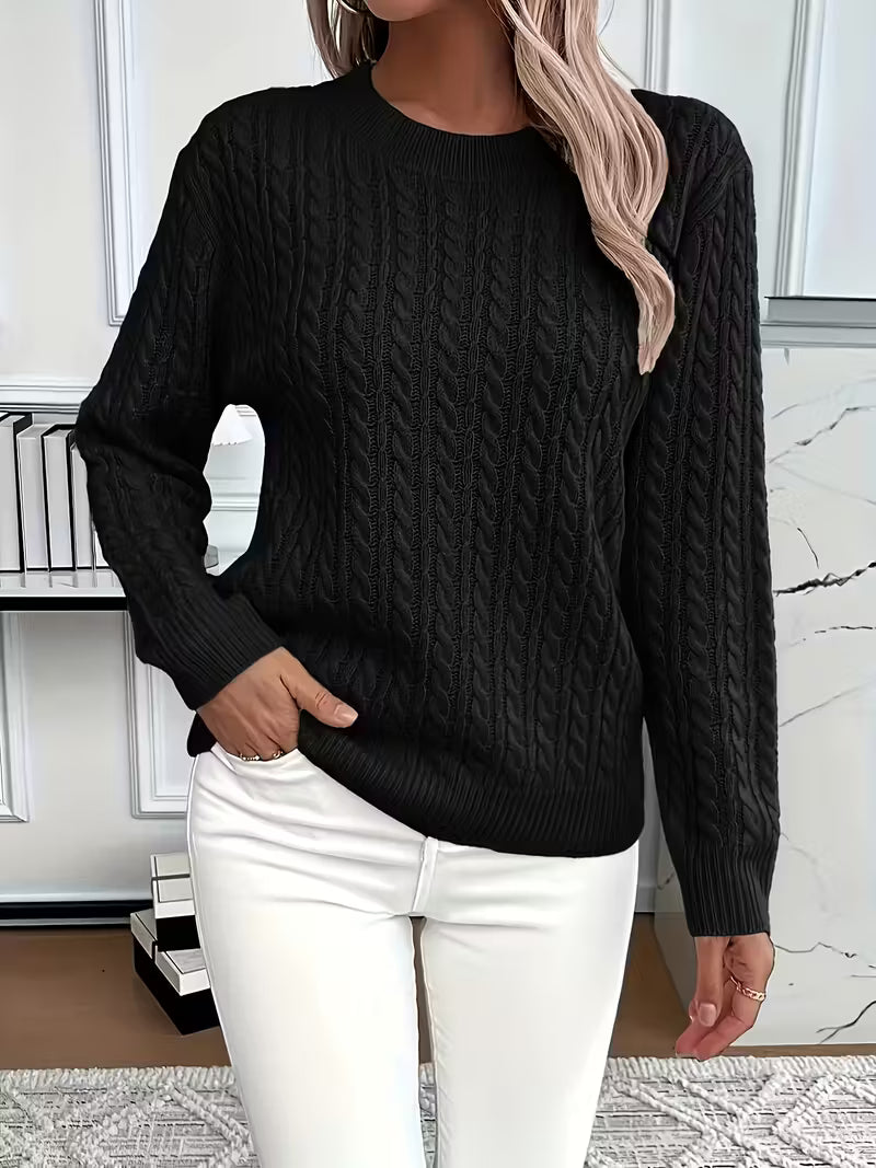 Jacquenetta | Cable Knit Crew Neck Sweater