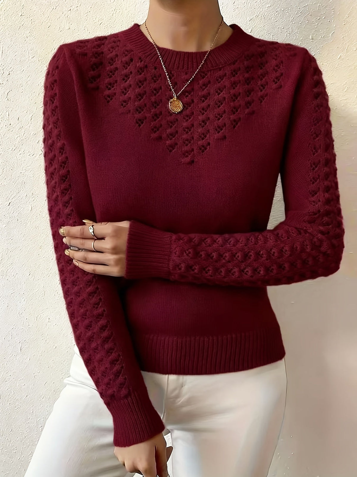 Bettany | Pointelle Crew Neck Sweater