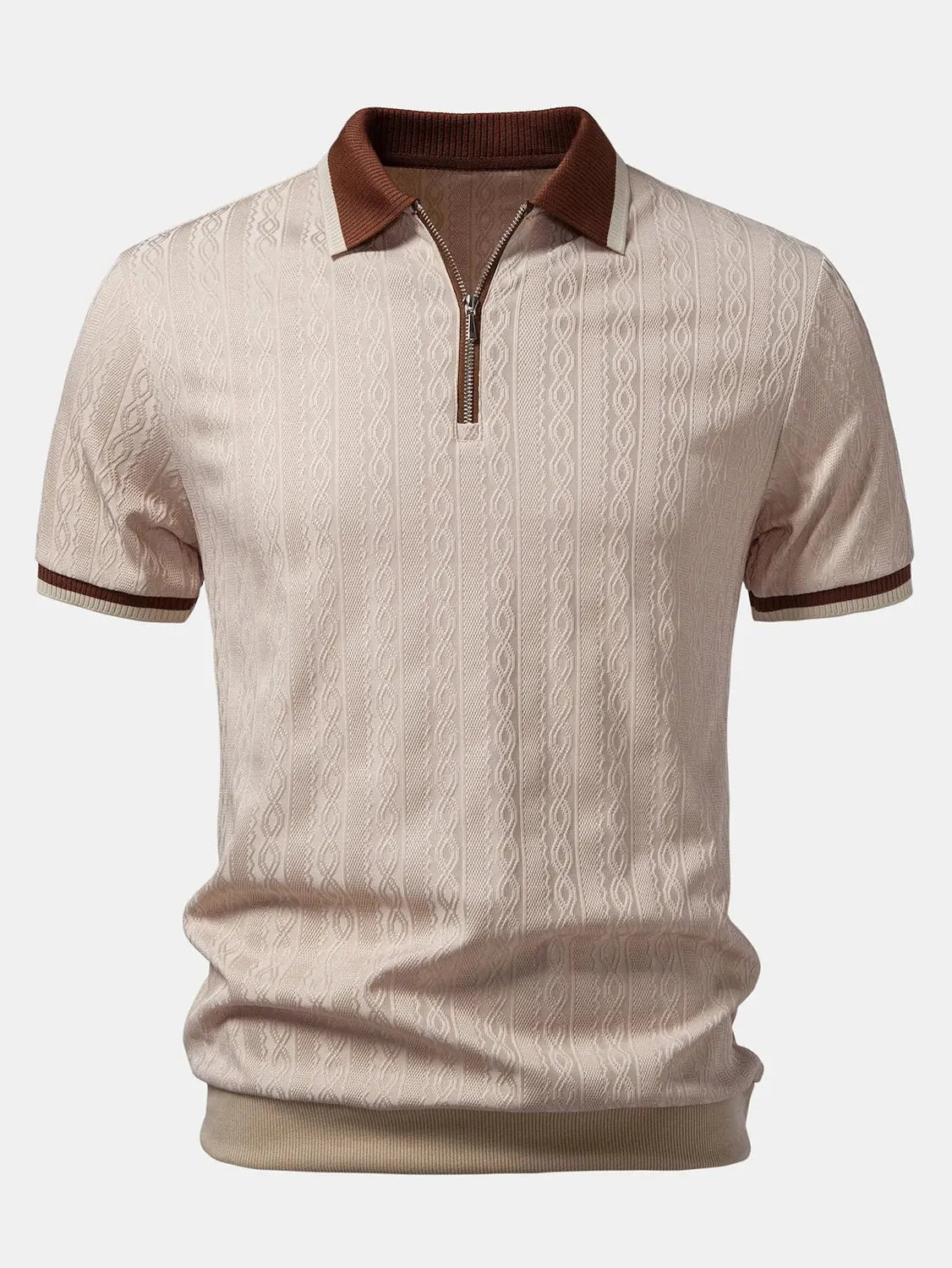 Calder | Men's Textured Quarter-Zip Polo