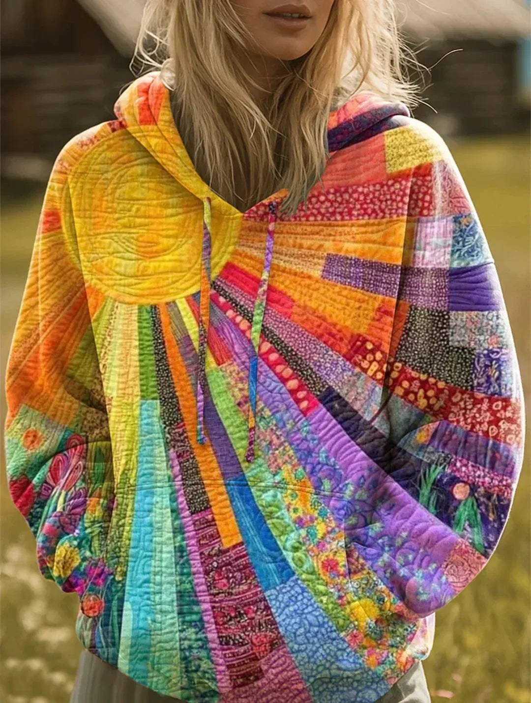 Maude | Quilted Patchwork Hoodie