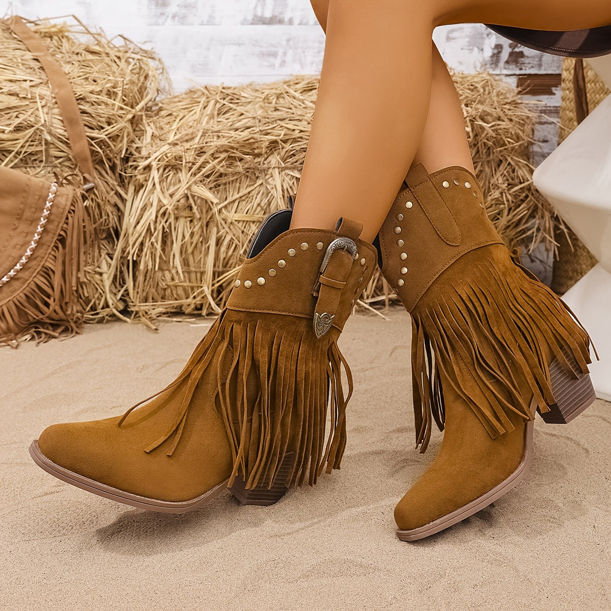 Persia | Wide Calf Western Fringe Cowboy Boots