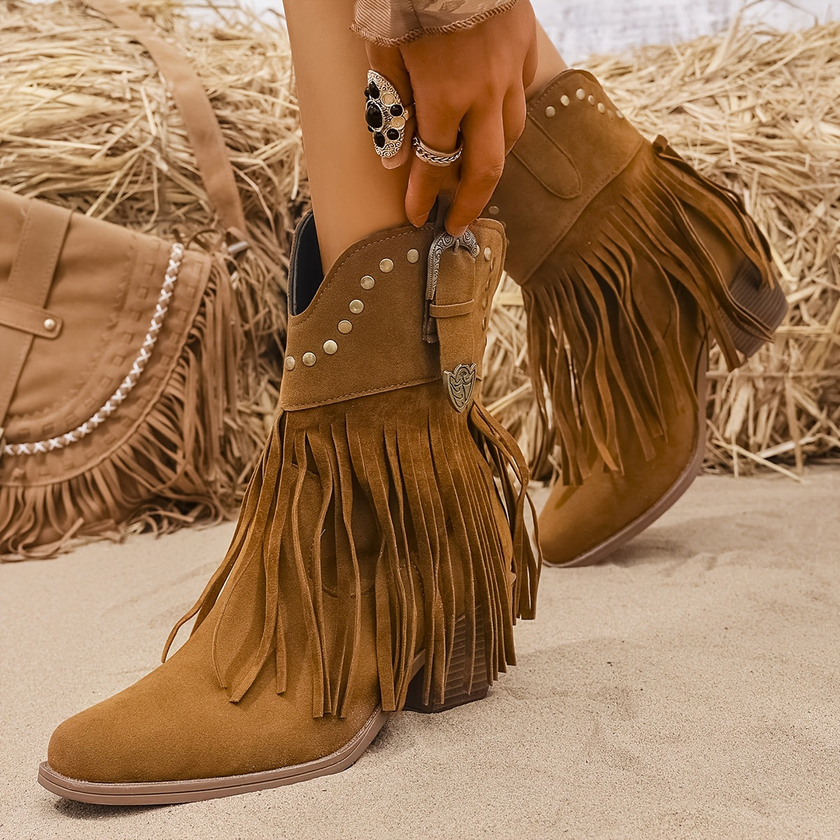 Persia | Wide Calf Western Fringe Cowboy Boots