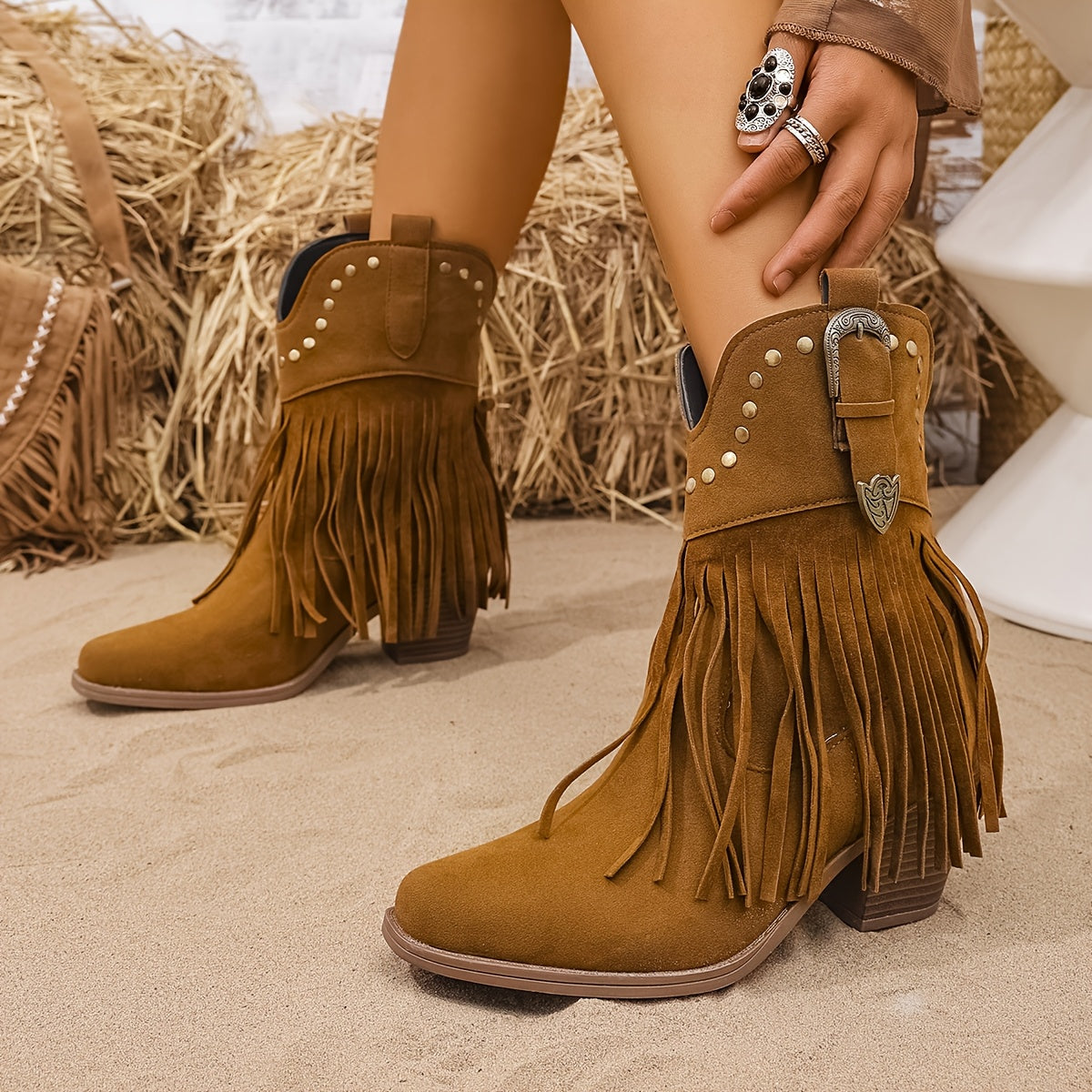 Persia | Wide Calf Western Fringe Cowboy Boots