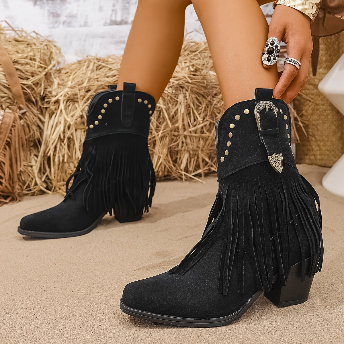 Persia | Wide Calf Western Fringe Cowboy Boots