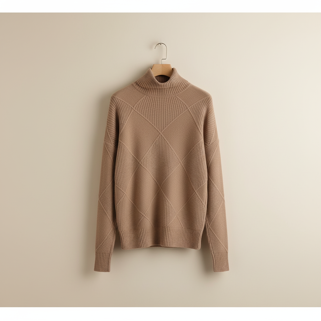 Ginny | Diamond Knit Turtleneck Sweater