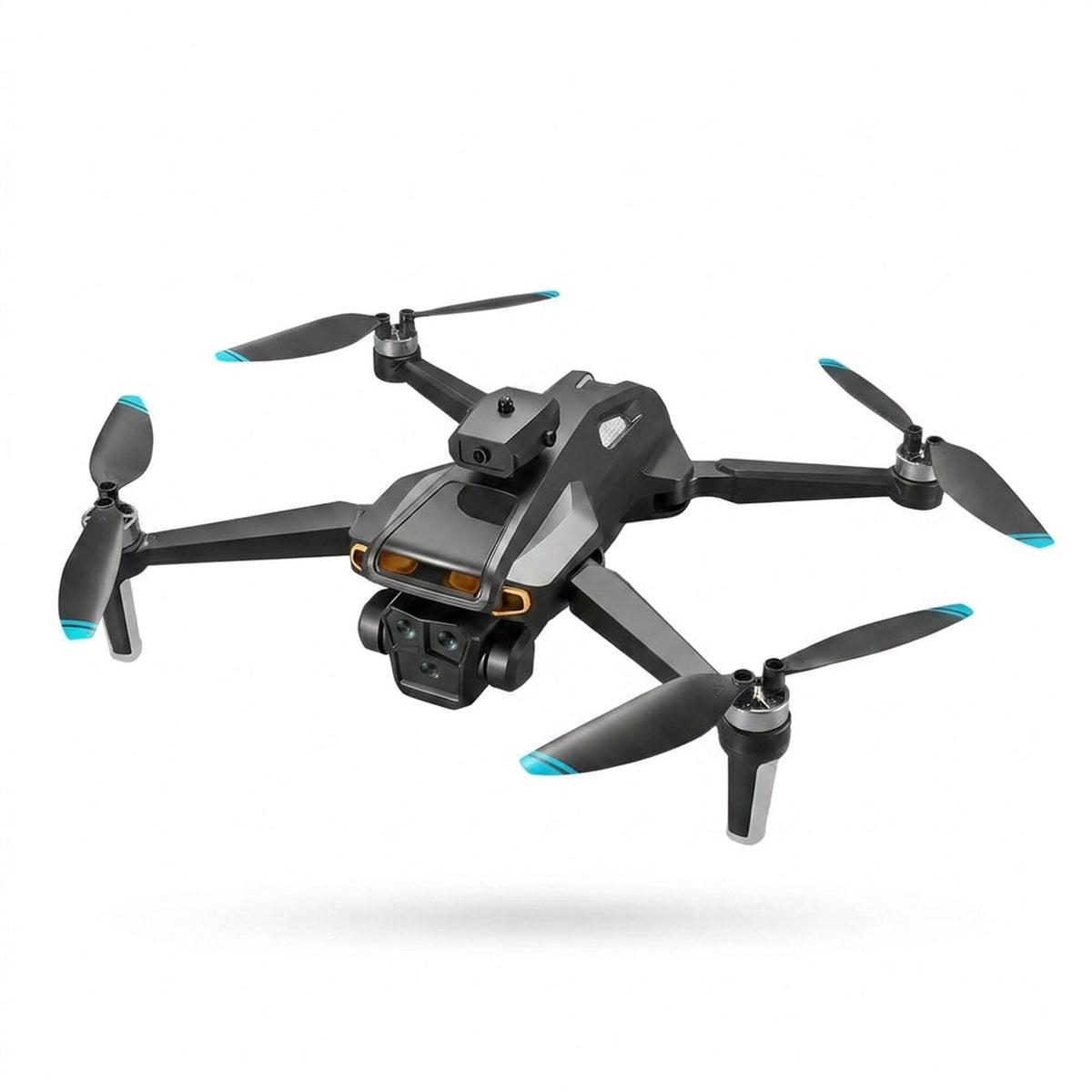 Camera Drone Quadcopter with Triple Lens Remote Control Obstacle Avoidance and Foldable Design