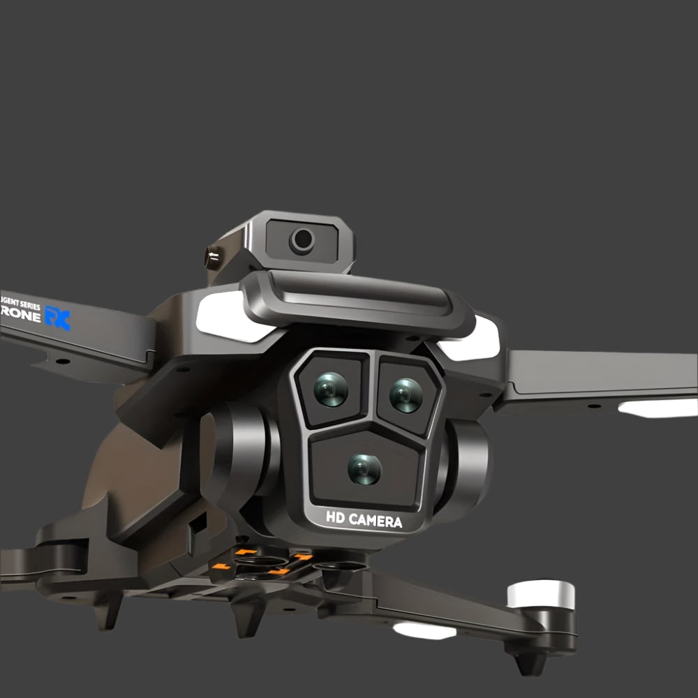 Camera Drone Quadcopter with Triple Lens Remote Control Obstacle Avoidance and Foldable Design