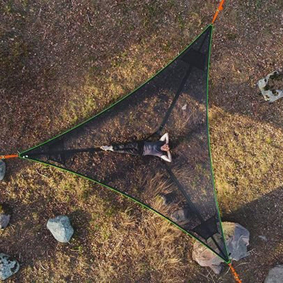 Camping Hammock | 3-Point Anchoring & Polyester Mesh | Multi-Person