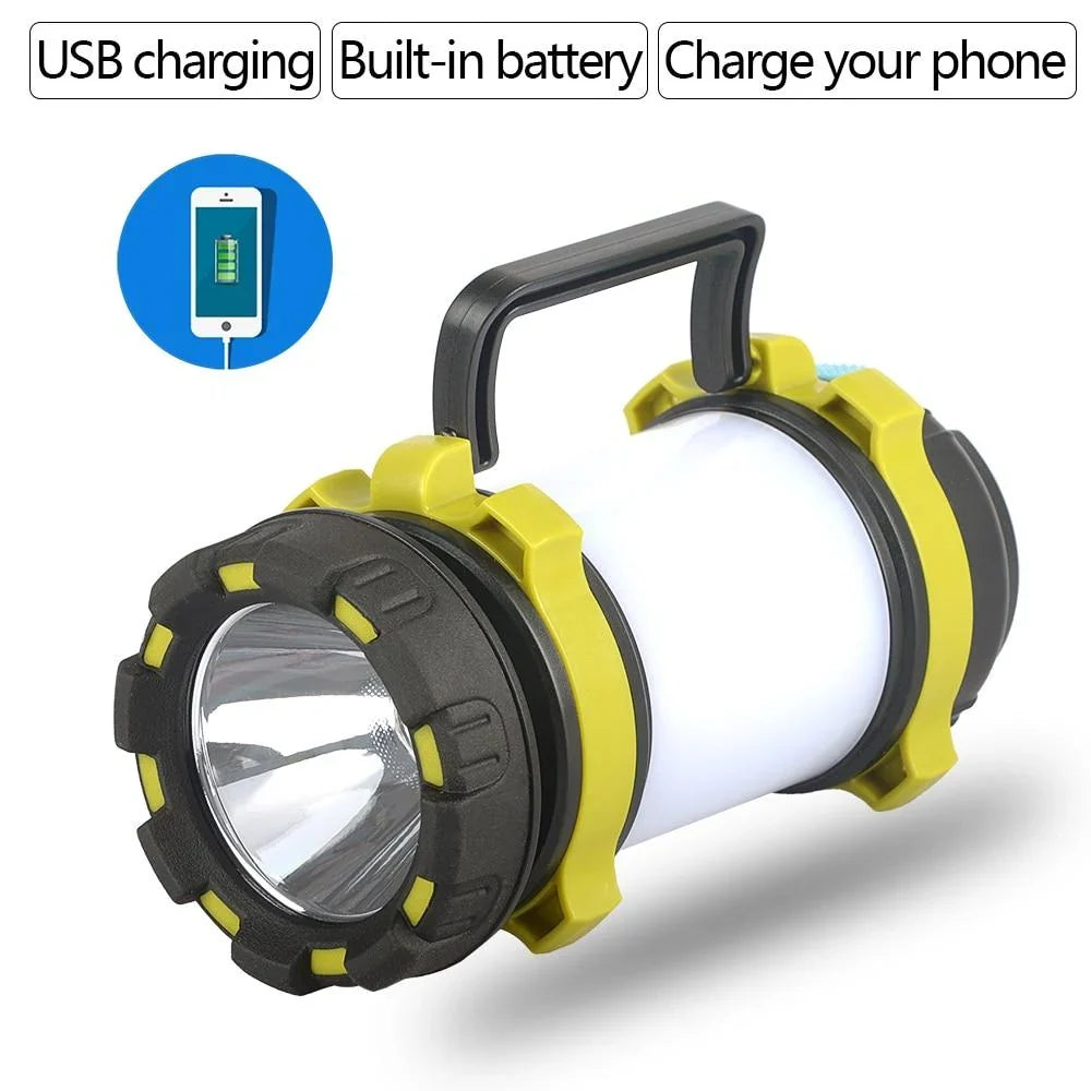 Camping Lantern | USB Rechargeable & Power Bank | Dimmable 360° Light & Red Warning