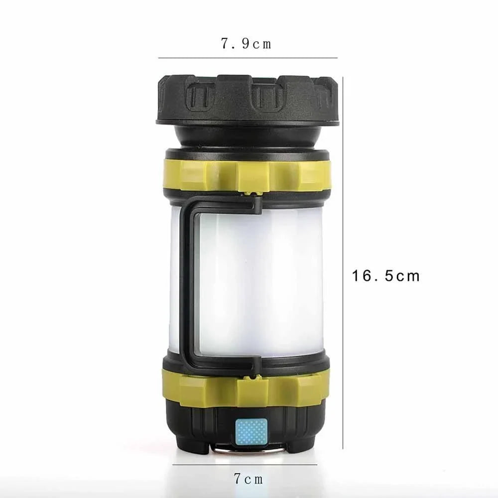 Camping Lantern | USB Rechargeable & Power Bank | Dimmable 360° Light & Red Warning