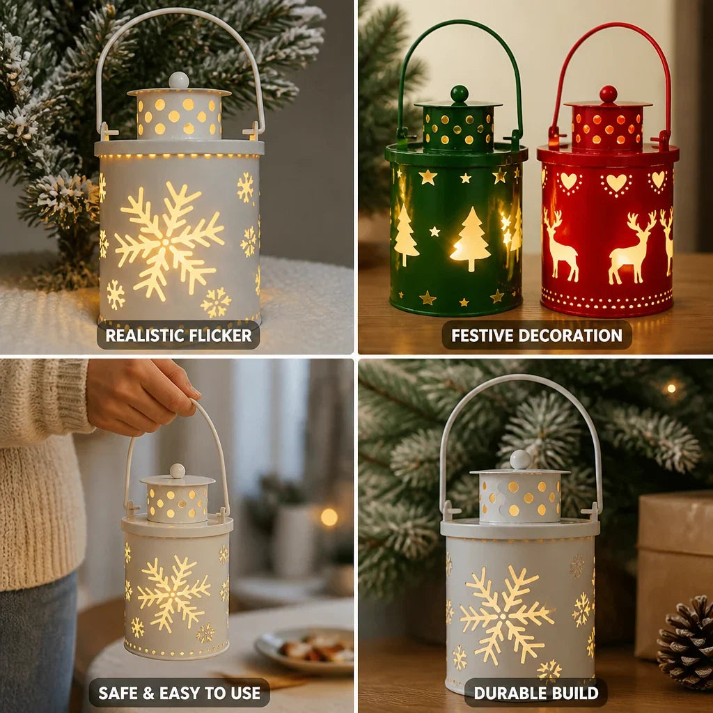 Candle Lantern | LED Flicker & Wrought Iron