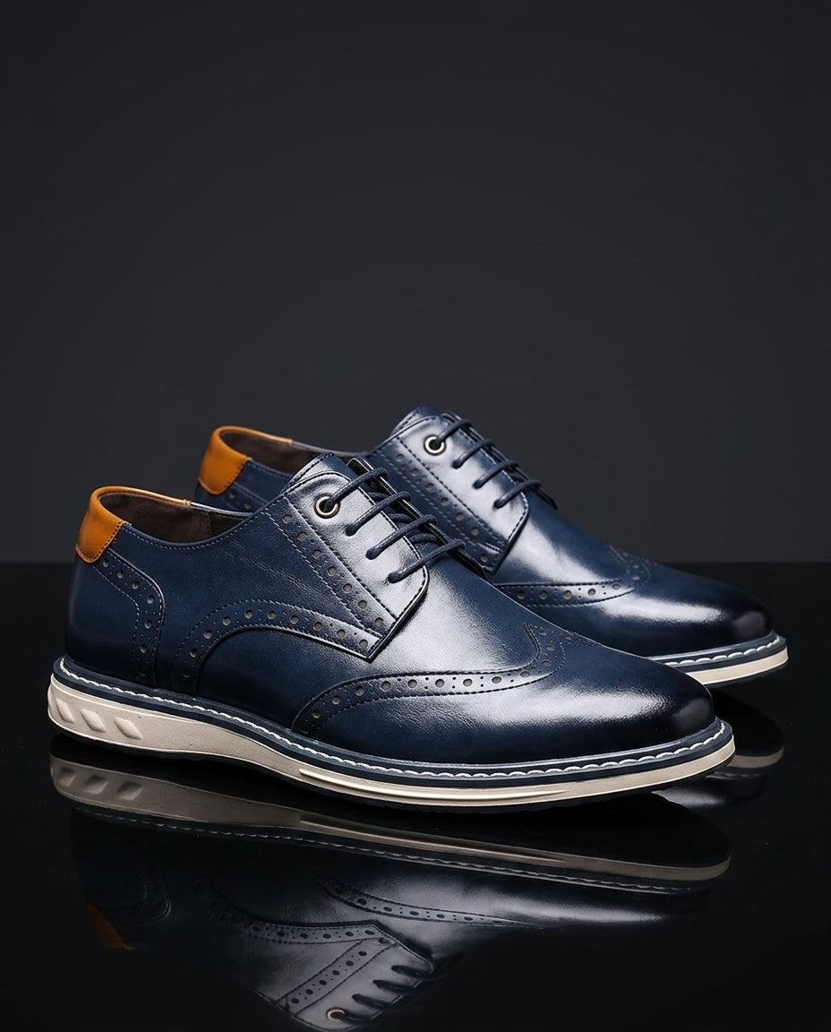 Harrison Comfortable Leather Perforated Dress Sneakers