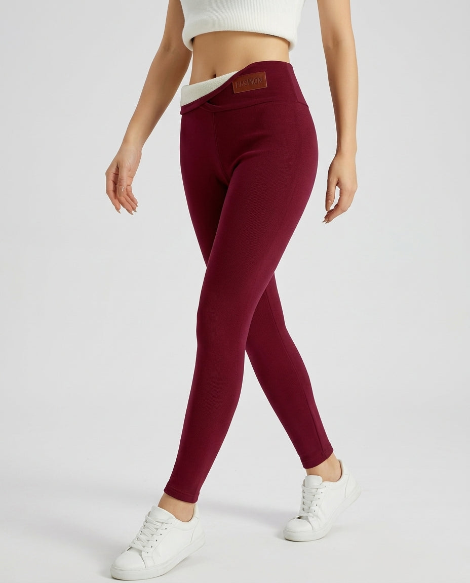 Genevieve Women's Thermal Lined High Rise Leggings