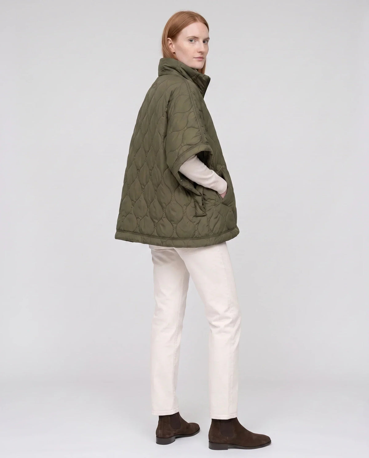 Quilted Cape Gilet with Half-Zip