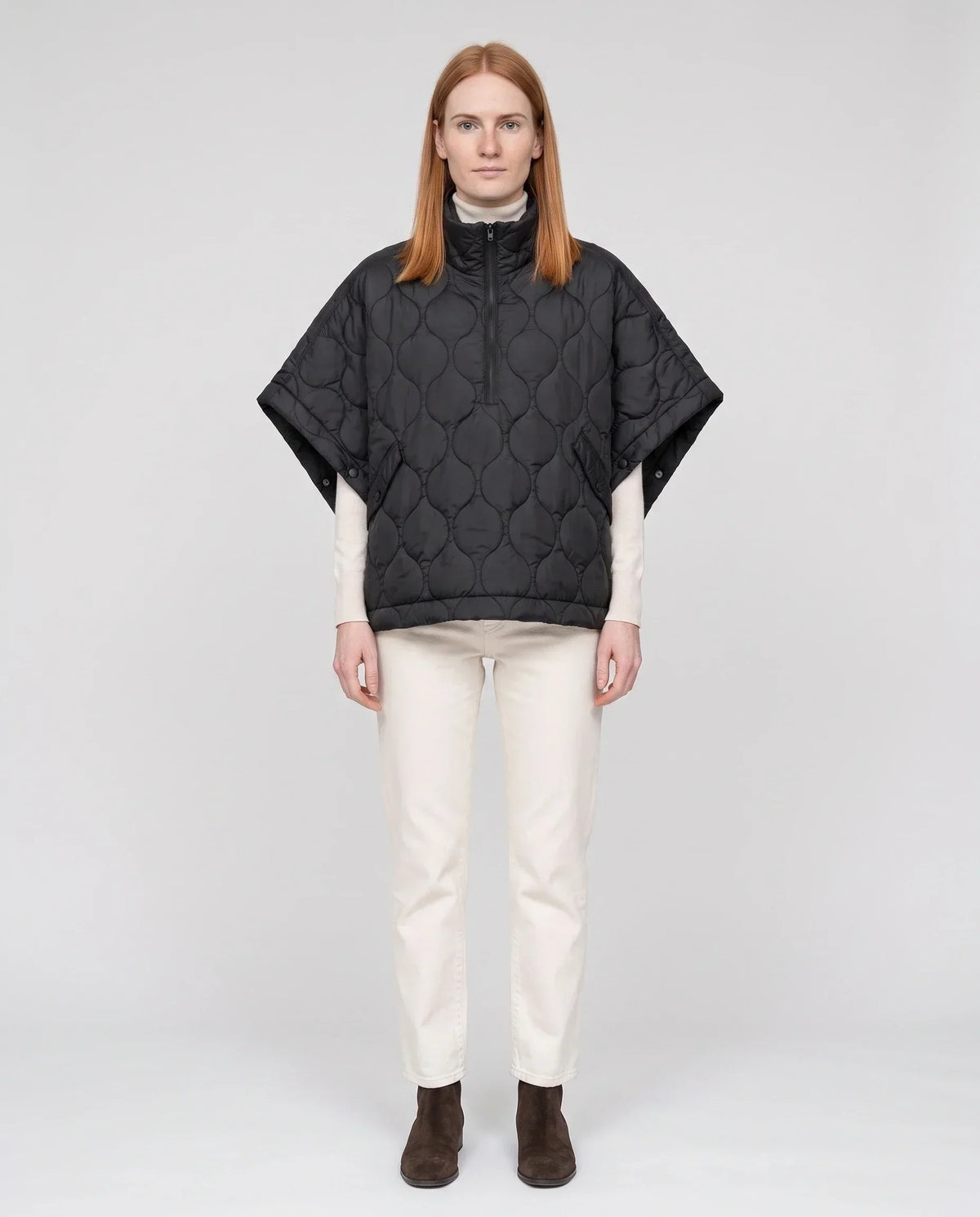 Quilted Cape Gilet with Half-Zip