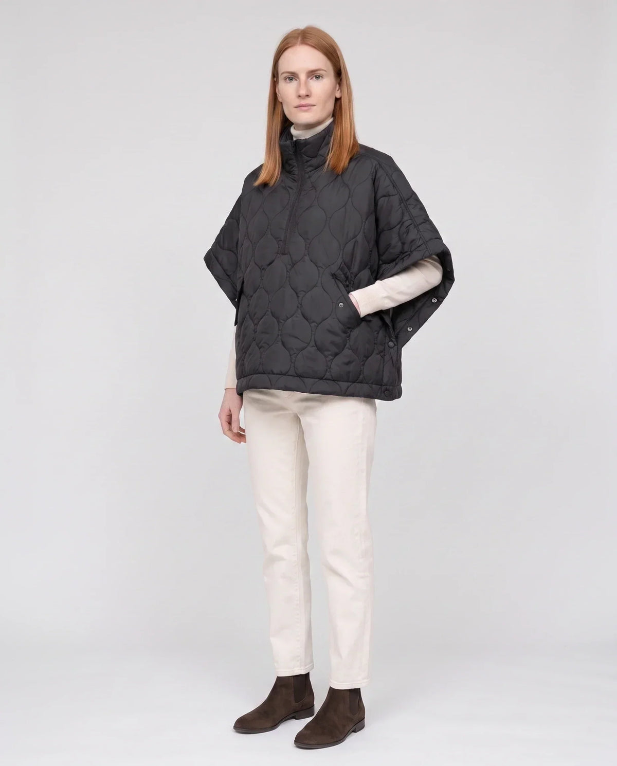 Quilted Cape Gilet with Half-Zip