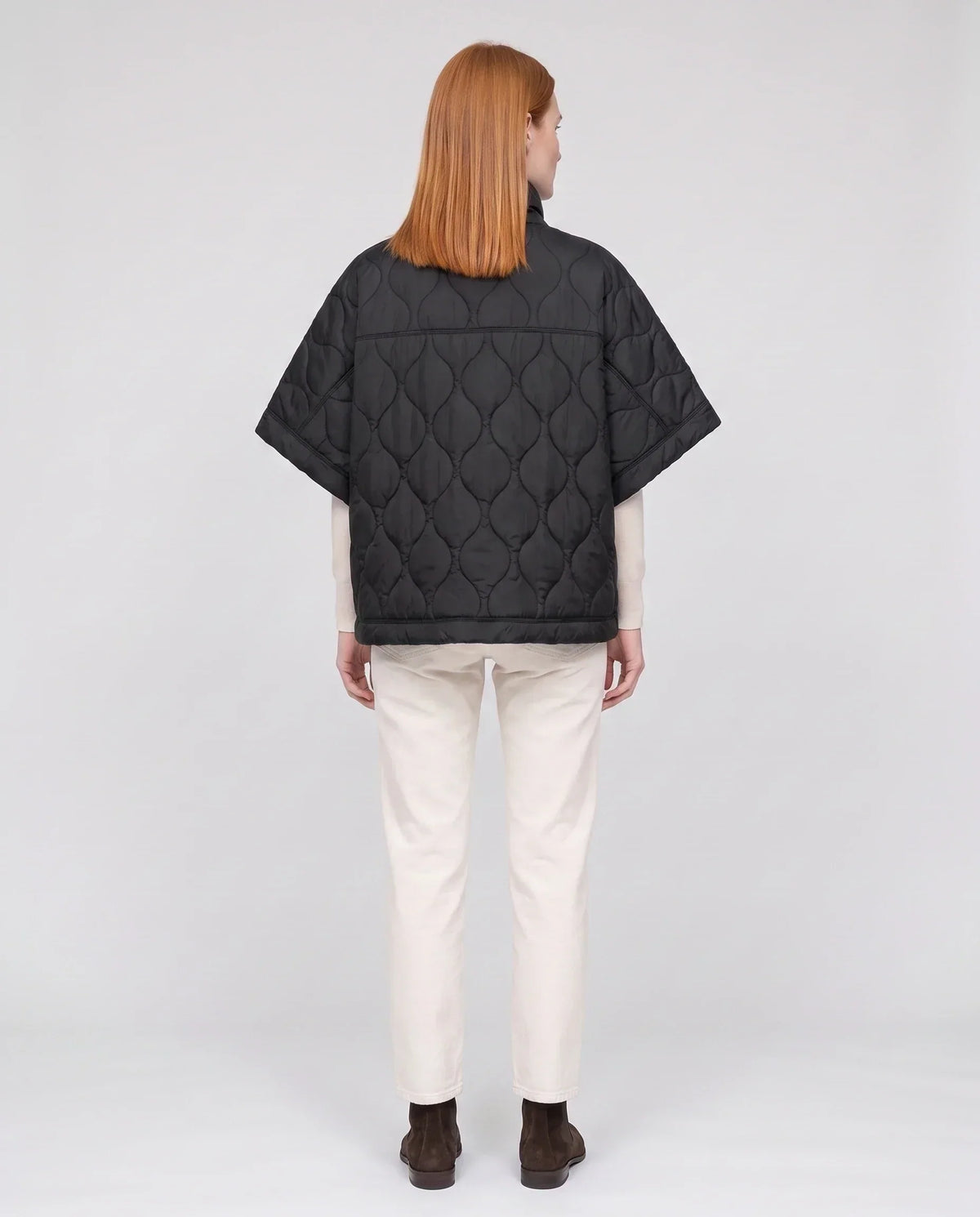 Quilted Cape Gilet with Half-Zip