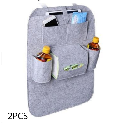 Car Seat Organizer with Tissue Holder and Bottle Pockets Wool Felt Backseat Storage