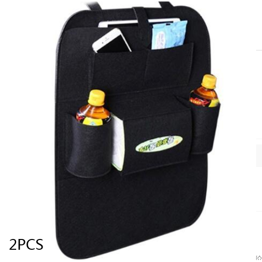 Car Seat Organizer with Tissue Holder and Bottle Pockets Wool Felt Backseat Storage