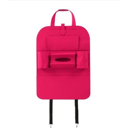 Car Seat Organizer with Tissue Holder and Bottle Pockets Wool Felt Backseat Storage