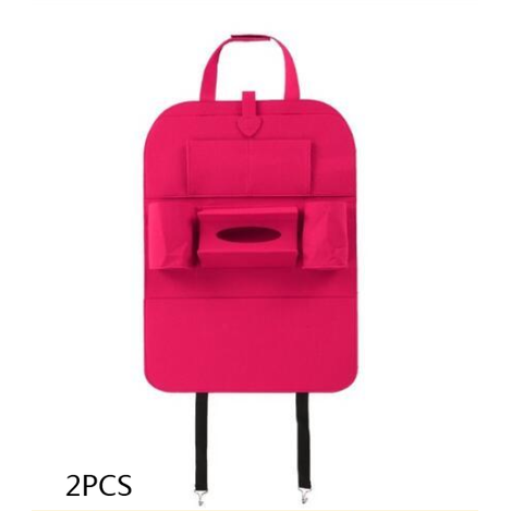 Car Seat Organizer with Tissue Holder and Bottle Pockets Wool Felt Backseat Storage