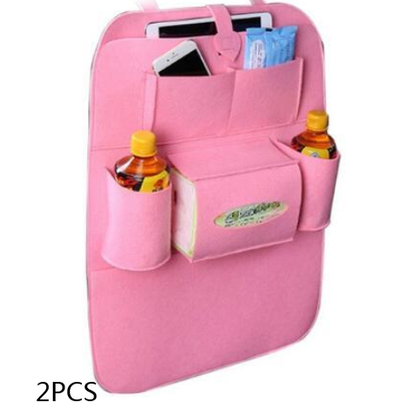 Car Seat Organizer with Tissue Holder and Bottle Pockets Wool Felt Backseat Storage