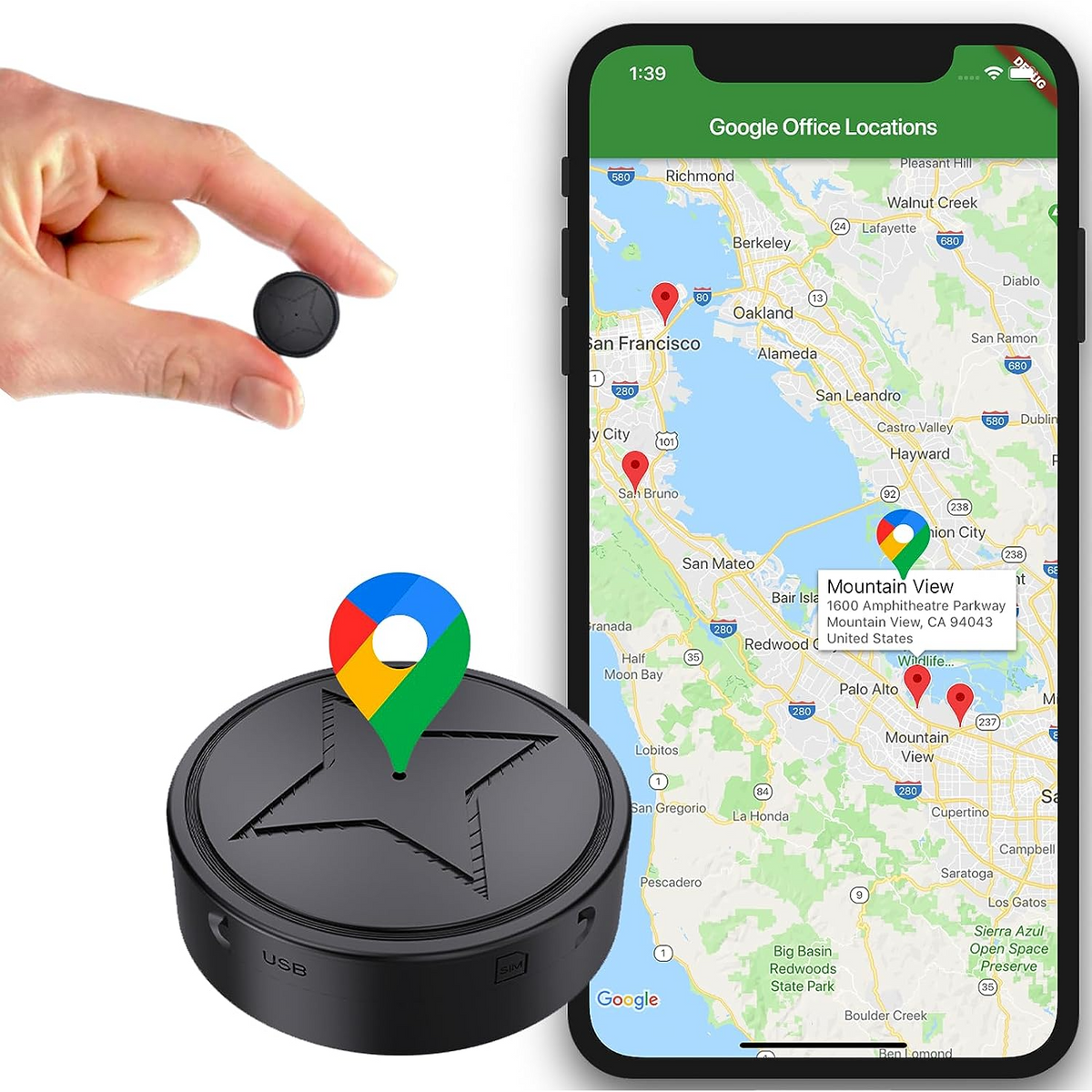 Car GPS Tracker Mini Portable with Magnetic Mount and Live Location Tracking