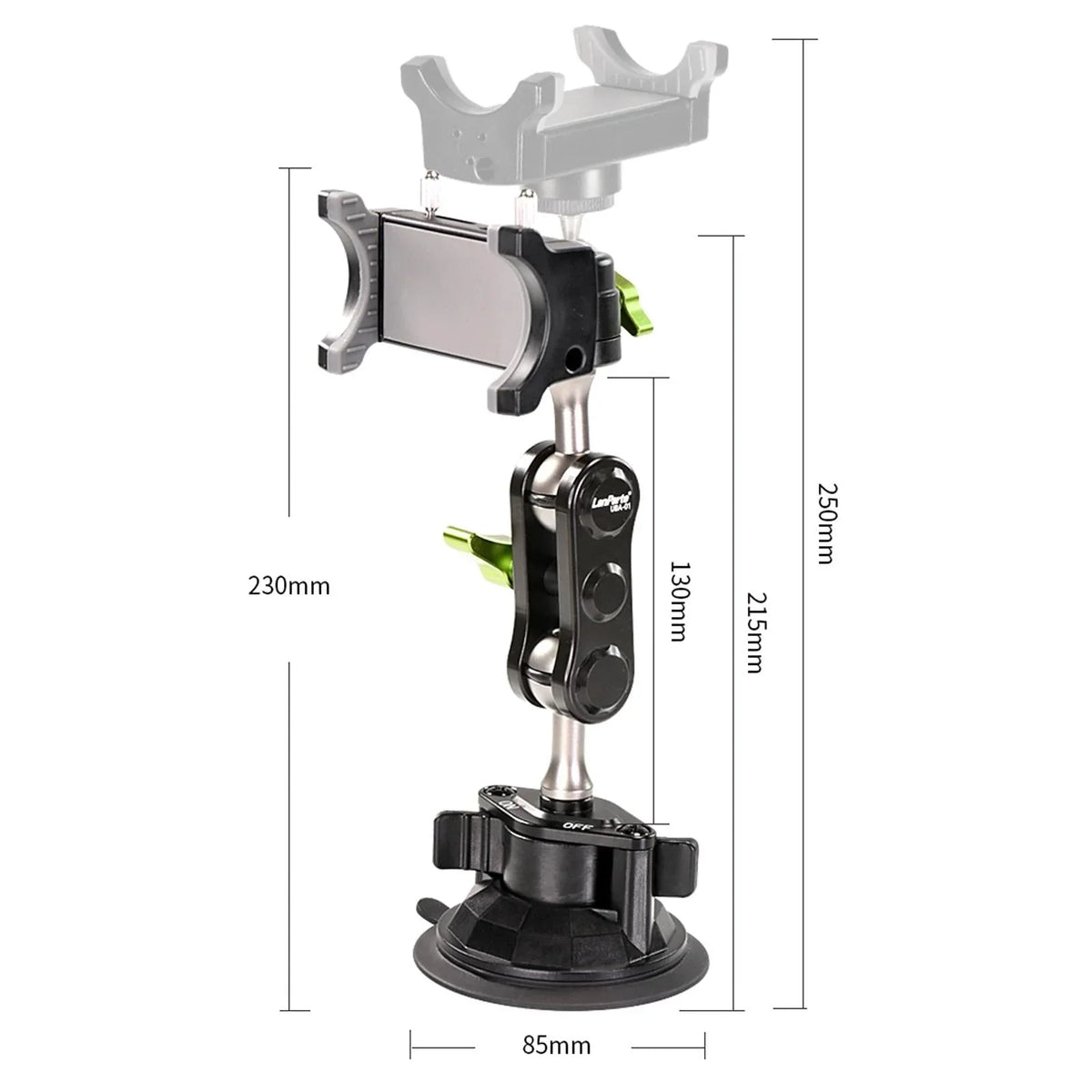 Car Phone Holder | Strong Suction & 960° Rotation | Hidden Rearview Mount