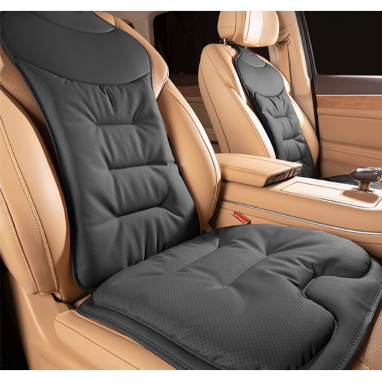 Car Seat Cushion with Lumbar Support and Ergonomic Back Padded Faux Leather