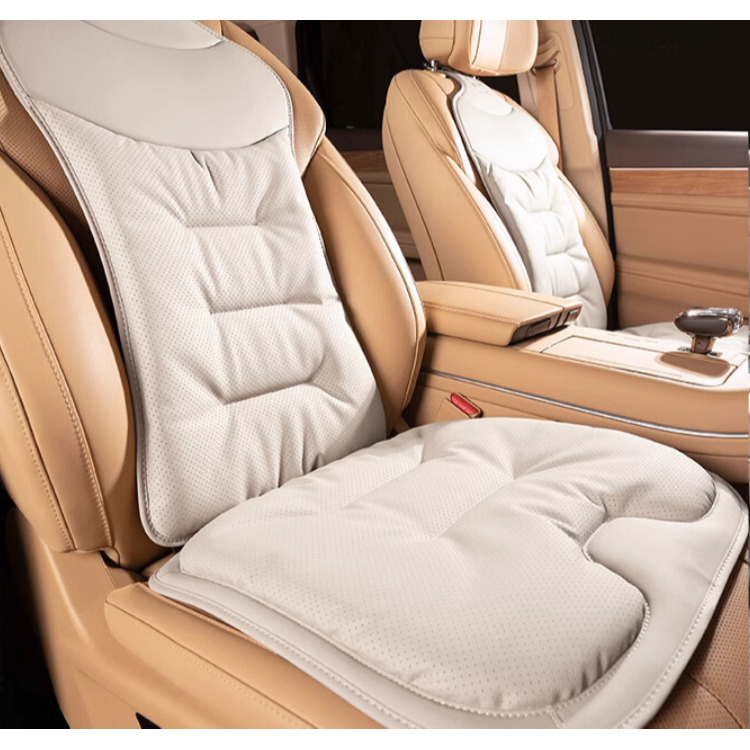 Car Seat Cushion with Lumbar Support and Ergonomic Back Padded Faux Leather
