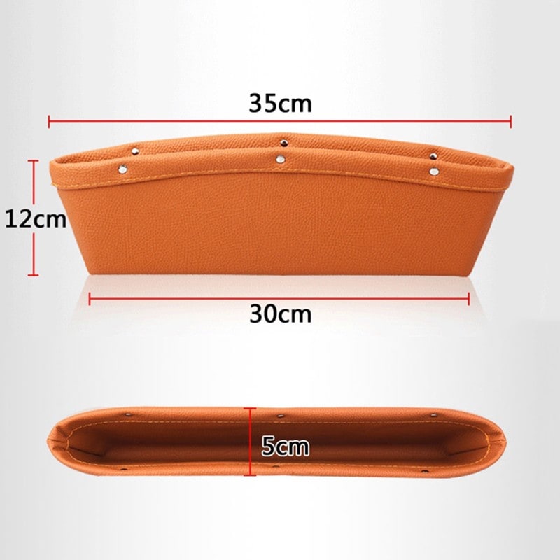 Car Seat Gap Filler and Vehicle Organizer with Faux Leather Pebbled Finish Auto