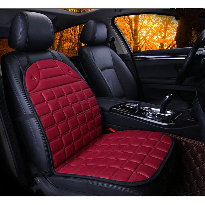 Car Seat Heated Cushion with Ergonomic Quilted Design and 12v Adapter Outdoor Patio